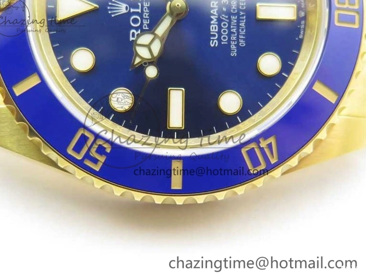 MiroTime 1223 Unisex Submariner 41mm 126618 LB YG EWF Blue Dial on YG Bracelet A 2615